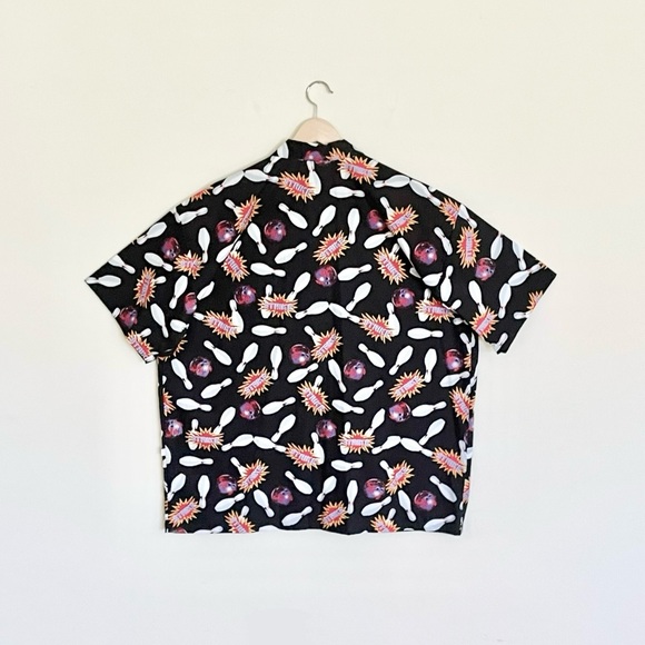 NEW Max Boxxer Strike! Bowling Pins & Ball Print Button Down Shirt Men’s 2XL - Picture 7 of 10
